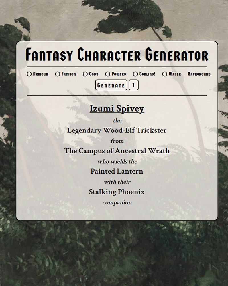 Fantasy Character Generator